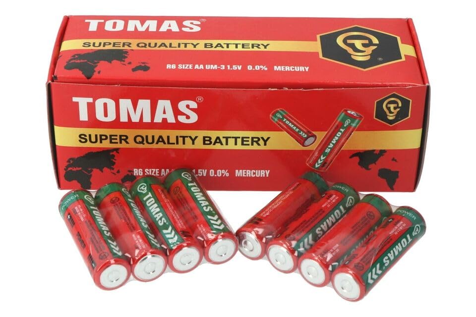 Tomas Super Quality Battery - R6S Size AA UM-3 1.5v 0.0% Mercury(Pack of 40)