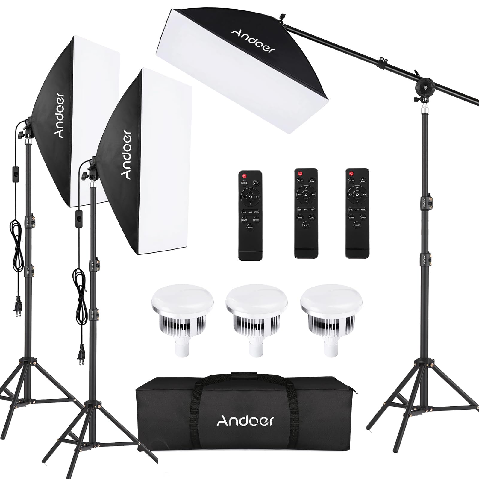 Andoer Softbox Photography Lighting Kit Professional Studio Equipment with 20