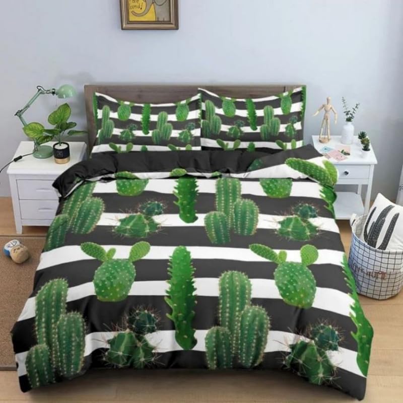 Housse de couette 90x190 cactus noir : l'idée de cadeau personnalisé idéal pour garçons et filles