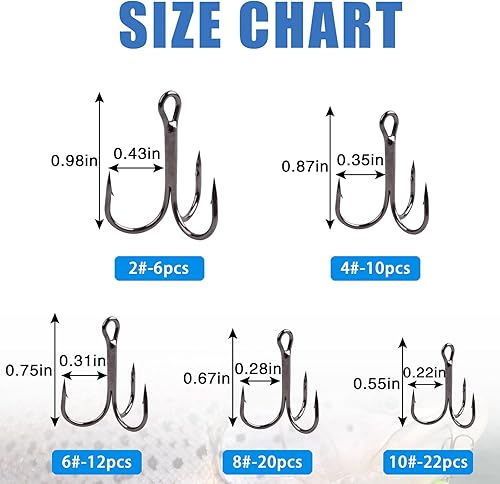 Miniatura 9 de Kit de anzuelos agudos de pesca para agua salada y agua dulce, ganchos agudos de púas de acero de alto carbono, fuertes y afilados, curvados
