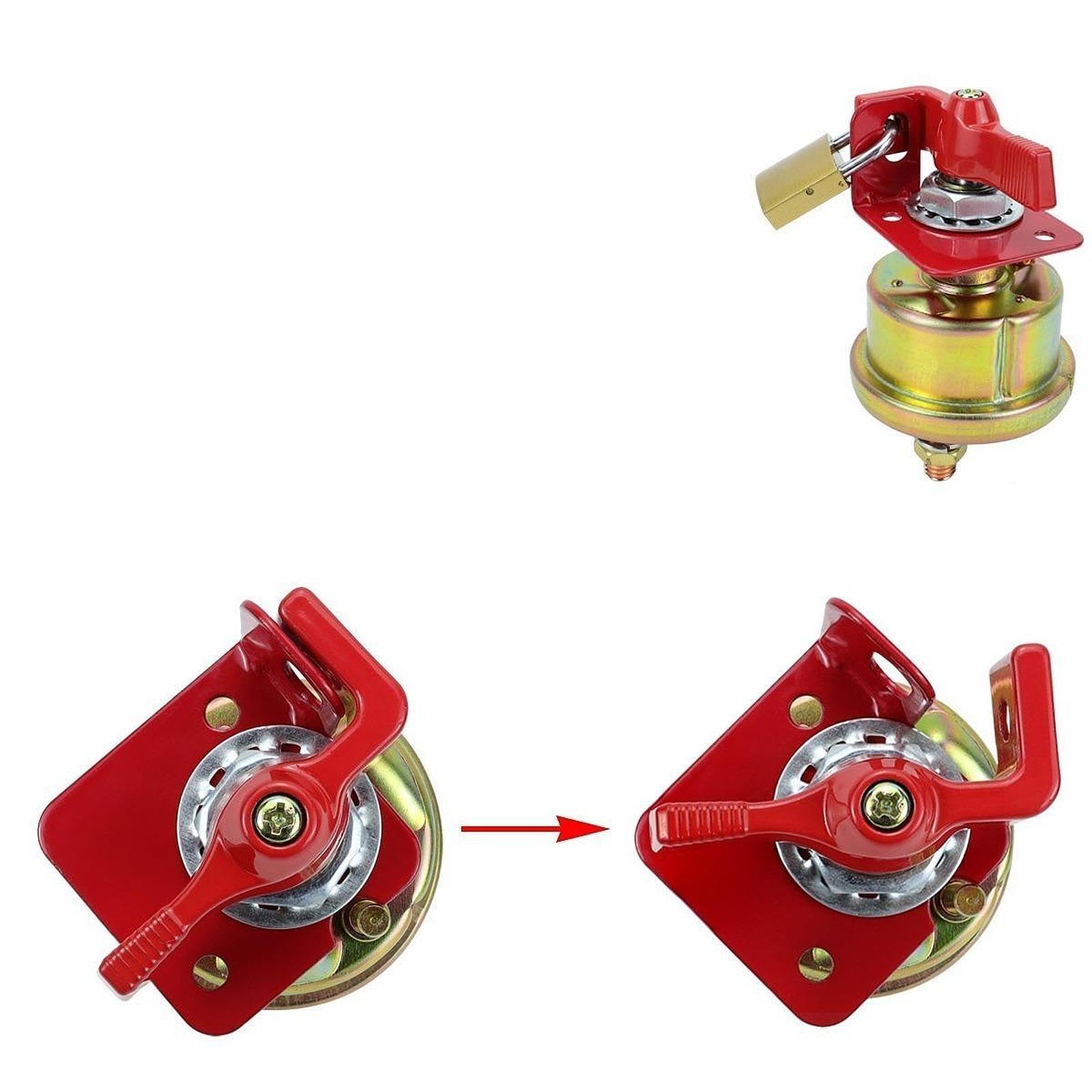Interruptor de Batería Desconectador de Corriente para Automóvil Aislador Práctico Pieza Sólida Resistente Diseño Compacto Y Eficiente Adecuado, con Bloqueo Fijo
