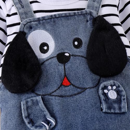 Image of Baby Boy Clothes Newborn Long Sleeve Romper Cartoon Animal Jeans Suspender Overalls Jumpsuit Fall Outfits 0-18 Months