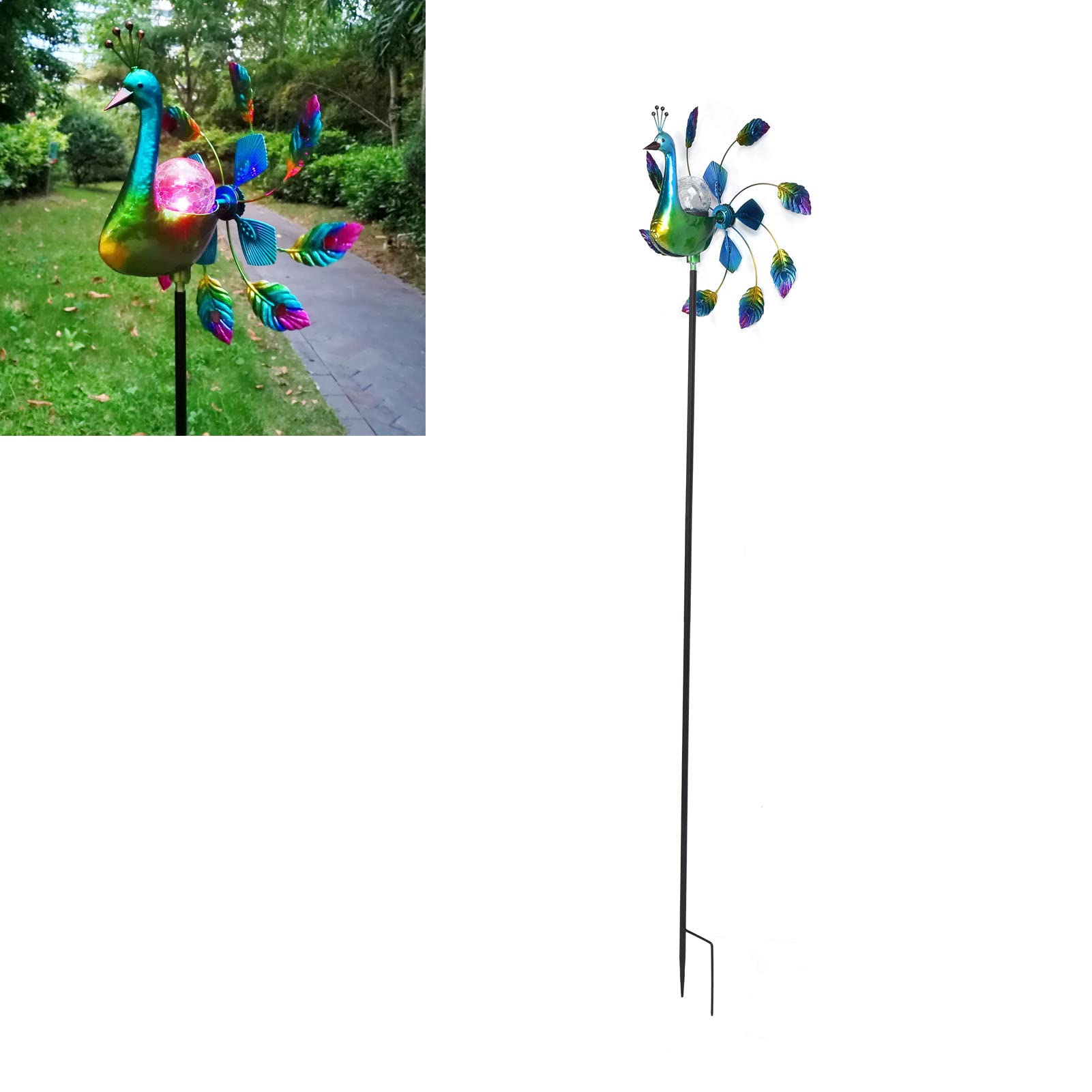 Molino de Viento de Hierro Forjado, hilanderos de Viento para jardín, Molino de Viento para decoración de césped al Aire Libre
