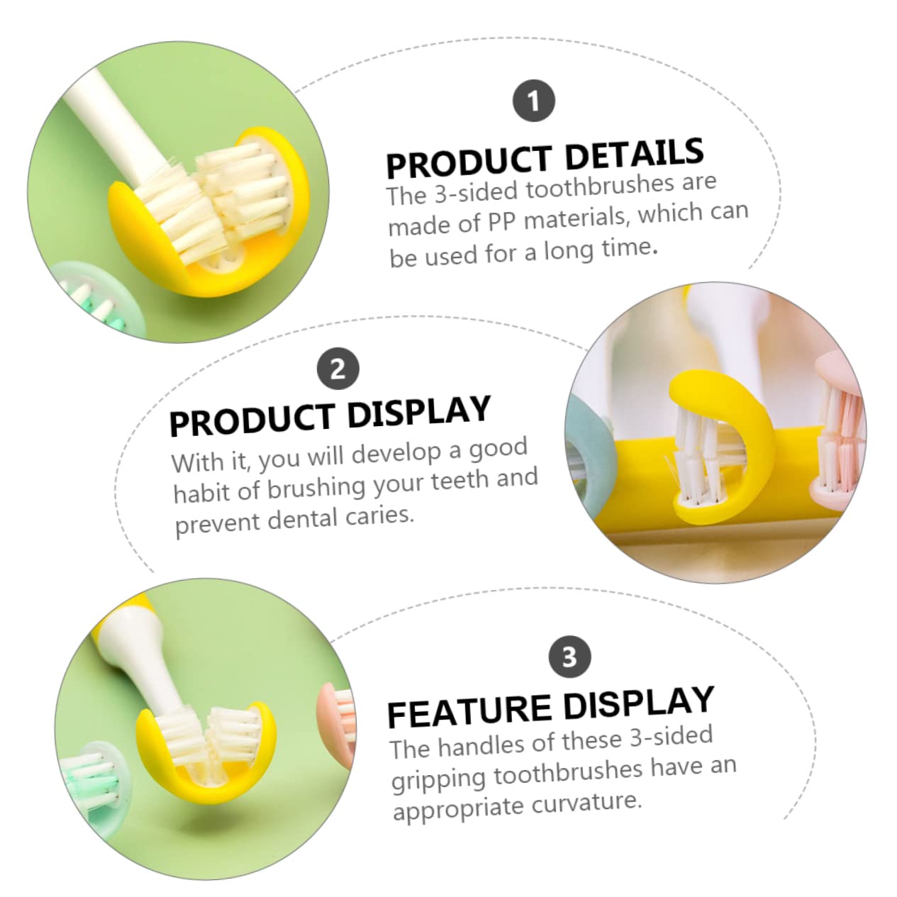 Spazzolino Da Denti Per Adulti Manuale 3d a 3 Lati Setole Morbide in Pp, Design Avvolgente Rimovibile, Impugnatura Ergonomica Per Igiene Orale Quotidiana e Prevenzione Carie