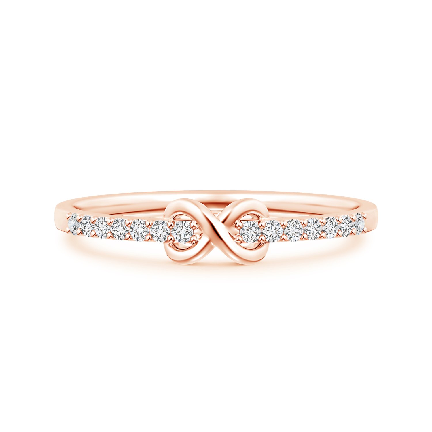 Pure Ignis Round Lab Created Diamond Infinity Promise Ring For Her in 14k Solid Gold/ 925 Sterling Silver (0.14ctw. H Color, SI2 Clarity) - Valentines day gifts