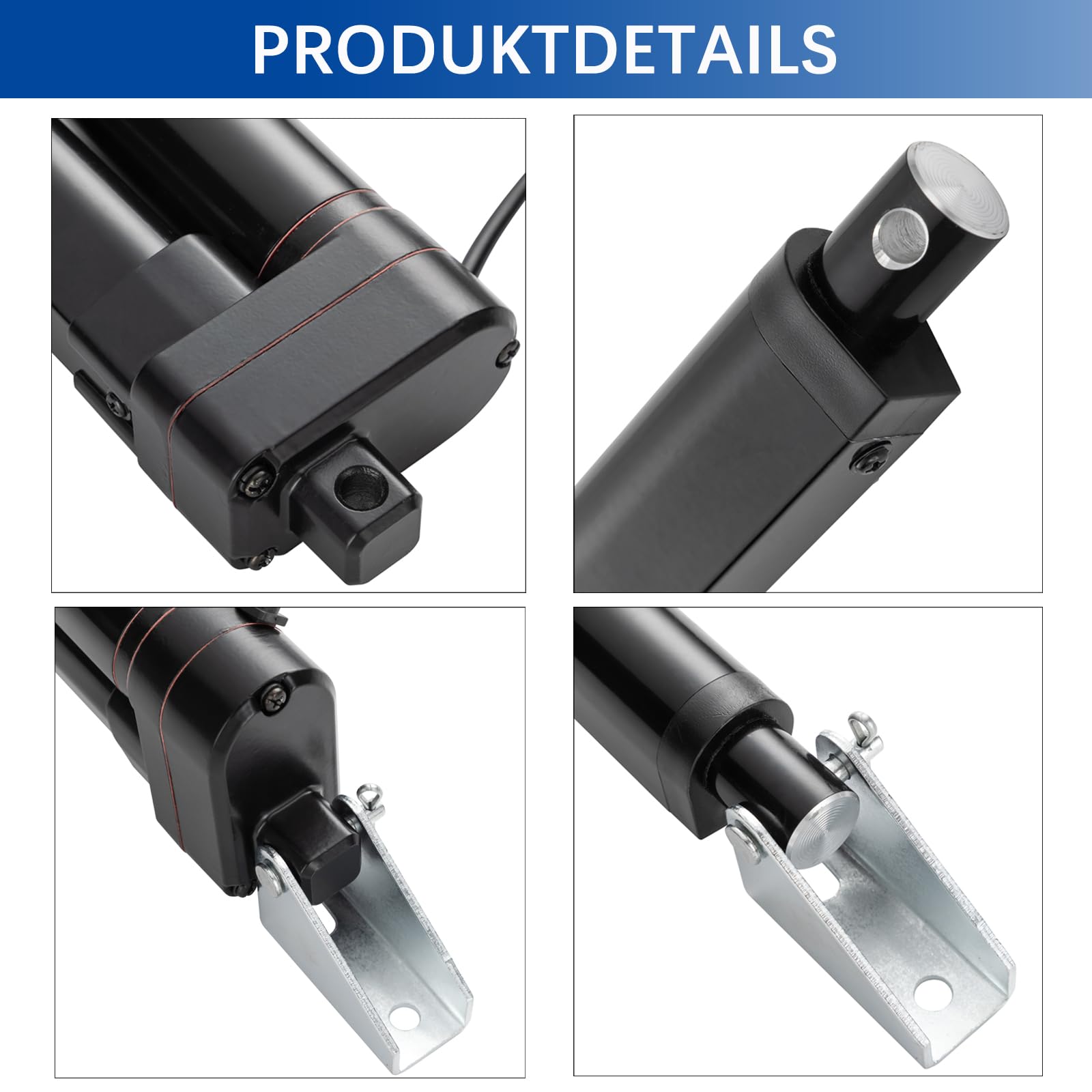 IP65 Wasserdicht Linearantrieb 12V 3000N 150mm 5mm/s Linear Actuator mit Montagebügeln