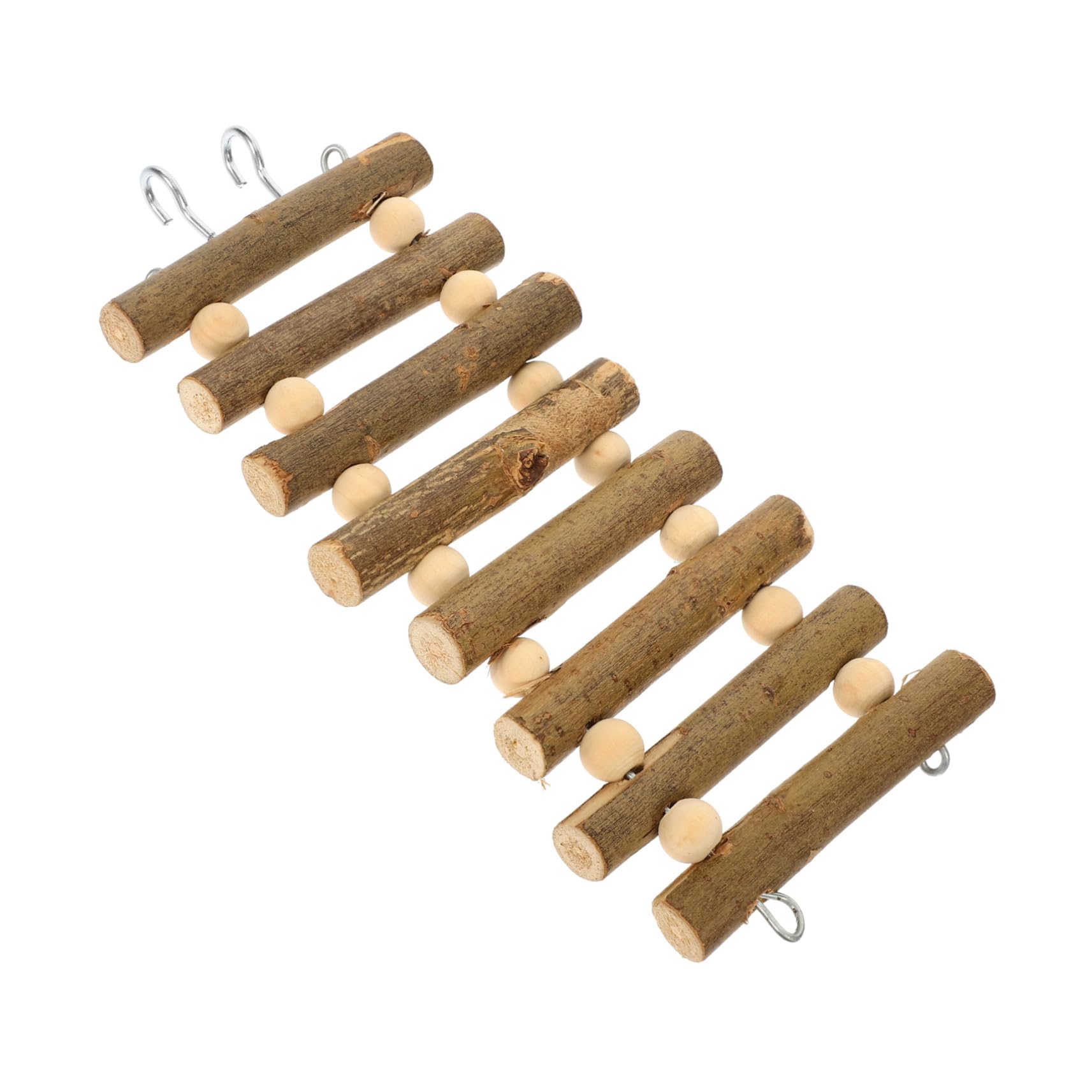 POPETPOP Wooden Bird Climbing Ladder Toy Parrot Training Exercise Step Ladder Bird Cage Accessory