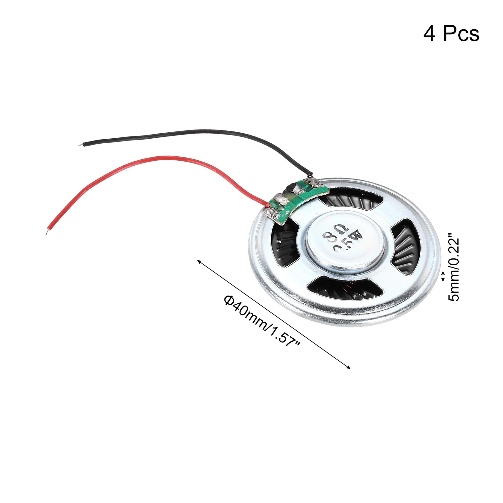 QUARKZMAN 4Pz 0.5W 8 Ohm Rotondo Mini Altoparlante-Guscio Metallico Interno Micro Magnete Speaker Per Piccoli Altoparlanti-DVD EVD Multimediale Mobile Radio