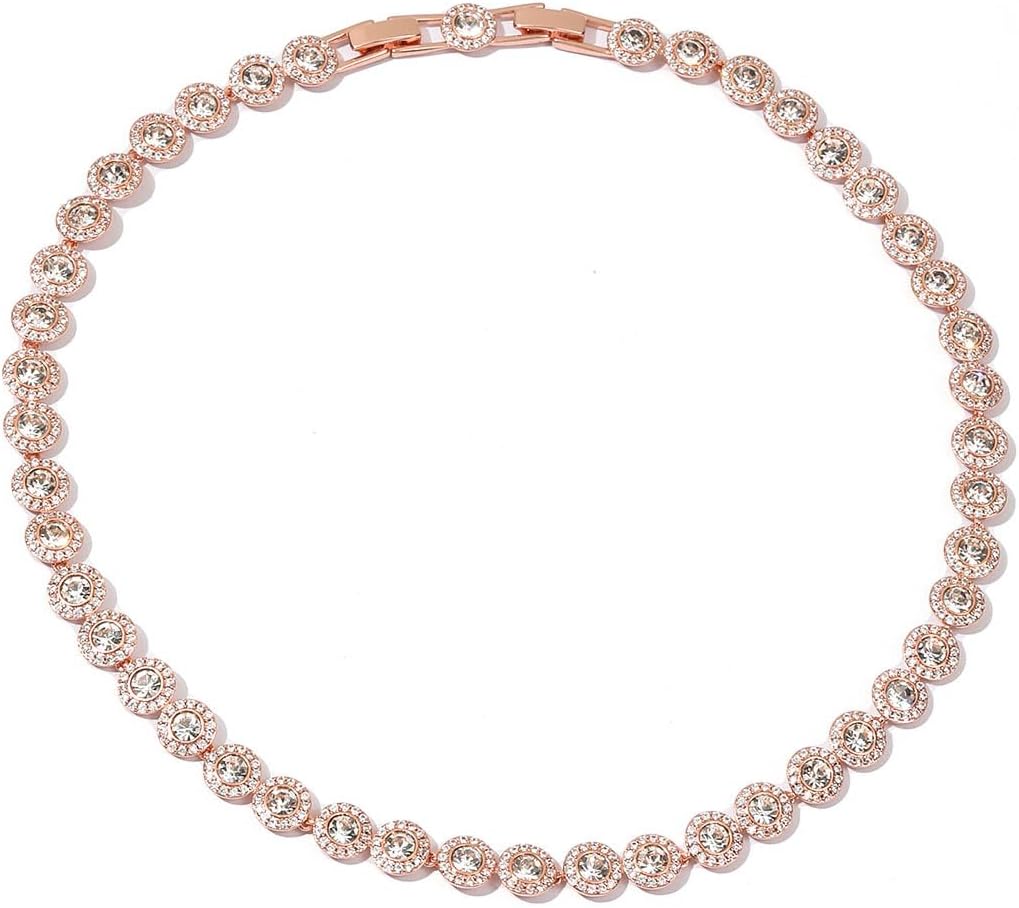 Angelic Necklace - 18K Gold Crystal Necklaces, Jewelry Dainty Necklace in Gold, Clear Crystal for Women, Wedding, Party, Wedding, Valentine's Day, Gift image 2