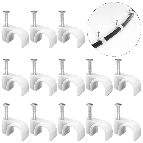 Miniatura 9 de CableGeeker - 100 clips de cable Ethernet con clavos de 0.315 in para cable Ethernet plano Cat6 Cat7 (blanco)