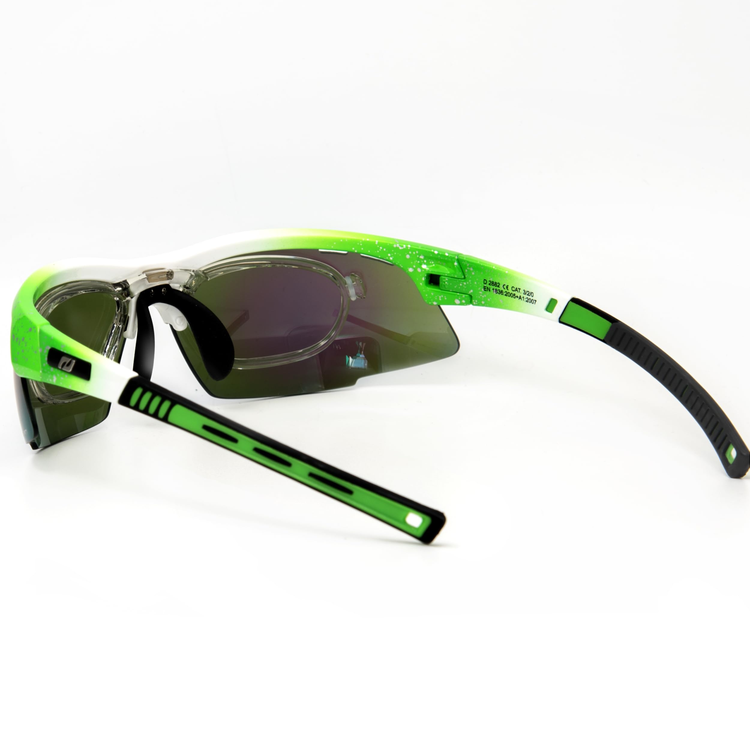 Daisan Occhiali da ciclismo con clip per la visione (verde)