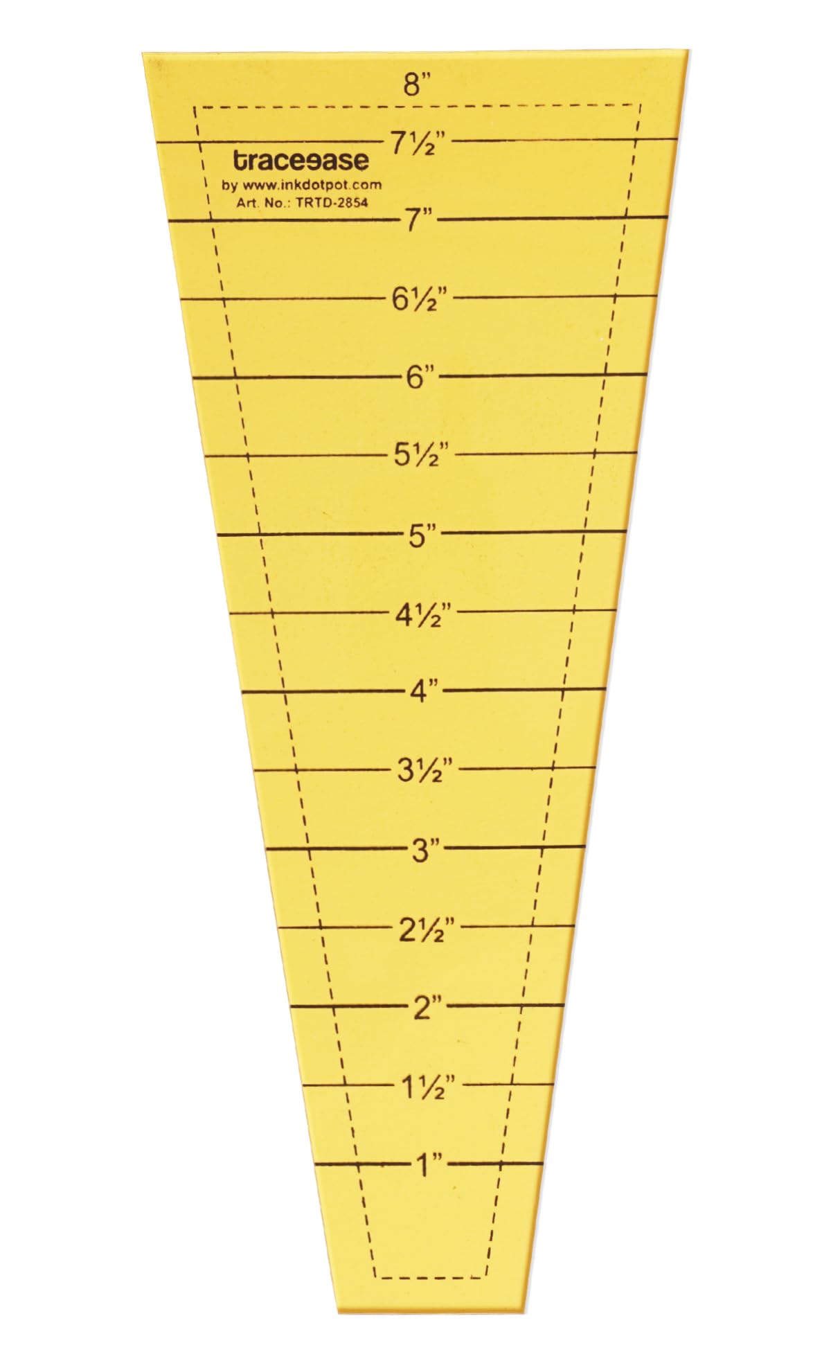 Traceease Trace Simple Trace Stable, Easy Dresden Quilting Ruler Template, Sewing Ruler for Drawing & Handmade Quilting Printed Measurements Plastic Stencil, 8.8 cmx 20.3 cm
