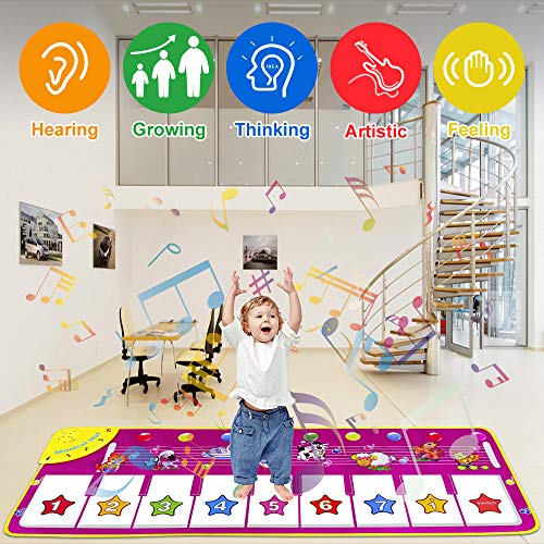 m zimoon dansmat, piano mat voor kinderen toetsenbord tapijt touch speelmatten kinderen vroege educatieve muzikale mat… - Image 4