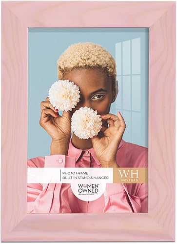 Renditions Gallery Marco de fotos de 4 x 6 pulgadas, marco de grano de madera rosa atardecer, estilo moderno de alta gama, hecho de madera maciza y