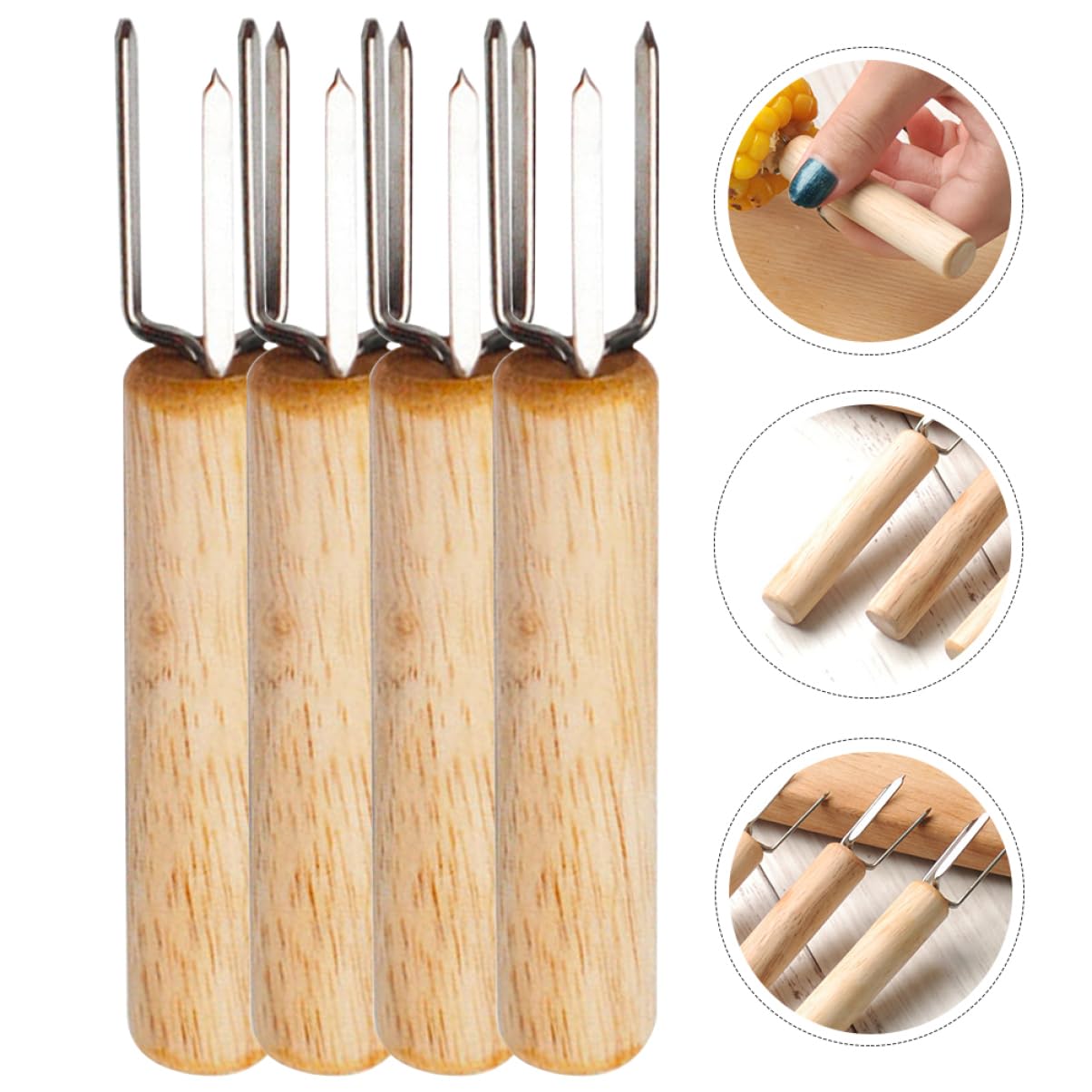 PRETYZOOM 5 Set Forchetta Per Mais Posate Padelle Cucina Hamburger Forno Porta Pannocchie Spiedini Stufa Griglia Per Esterni Detergente Forchette Barbecue Pelapatate Piastra 6 pezzi * 5