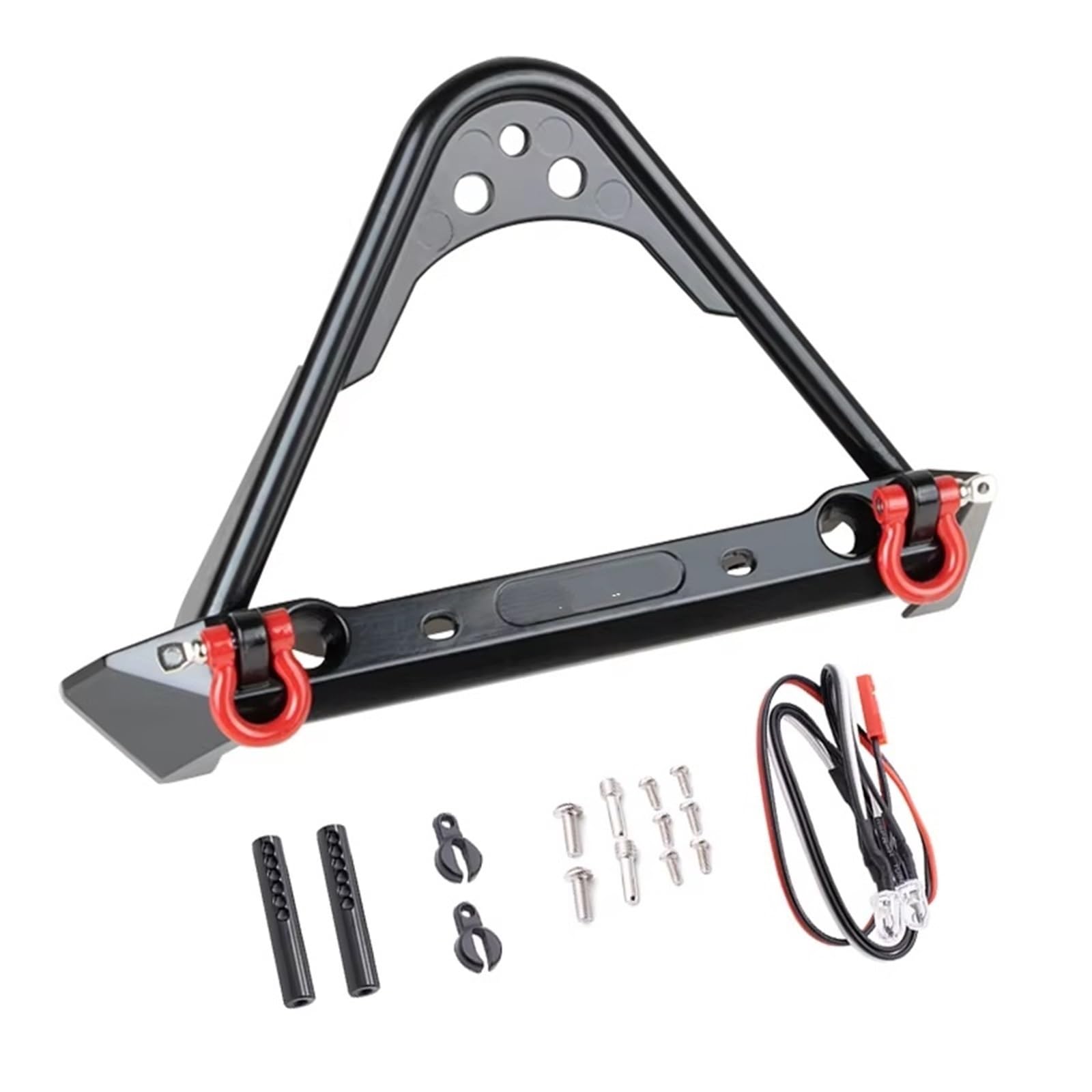 Paraurti RC per Axial per SCX10 II per Traxxas per TRX-4 1/10 RC Crawler Paraurti Anteriore Metallo con Luci, Lampada, Parti E Accessori