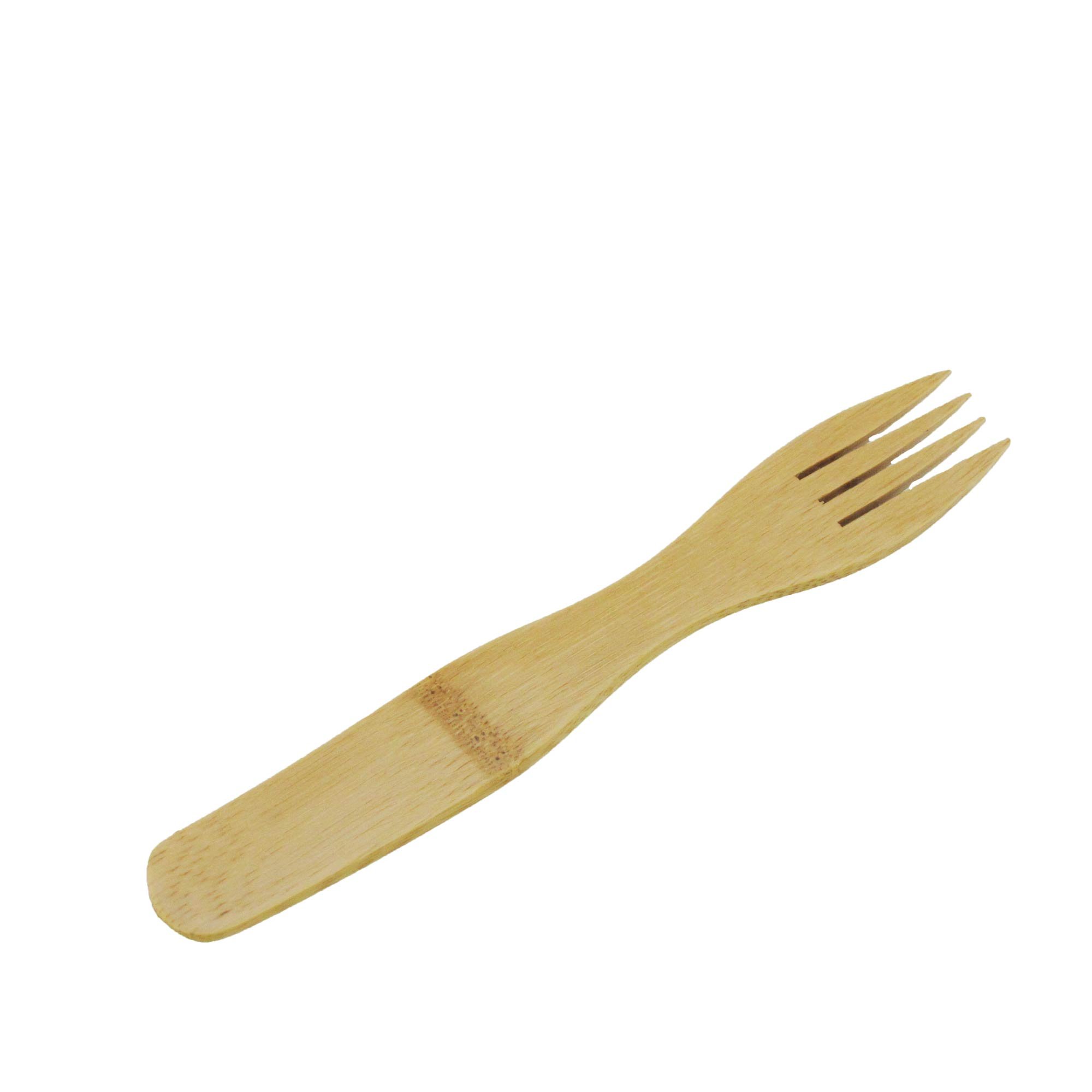 BambooMN Organic Reusable Camping Bamboo Utensil Set: Spoon, Fork, and Knife - 100 sets