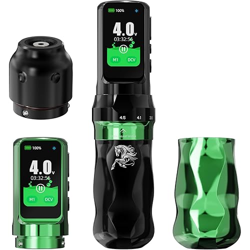 Mast Tattoo Fold Pro Year of the Horse Wireless Tattoo Gun Machine Mcore-C4 Motor 7 Adjustable Strokes 2.5-4.5mm Rotary Tattoo Machine for Lining Shading Color Packing
