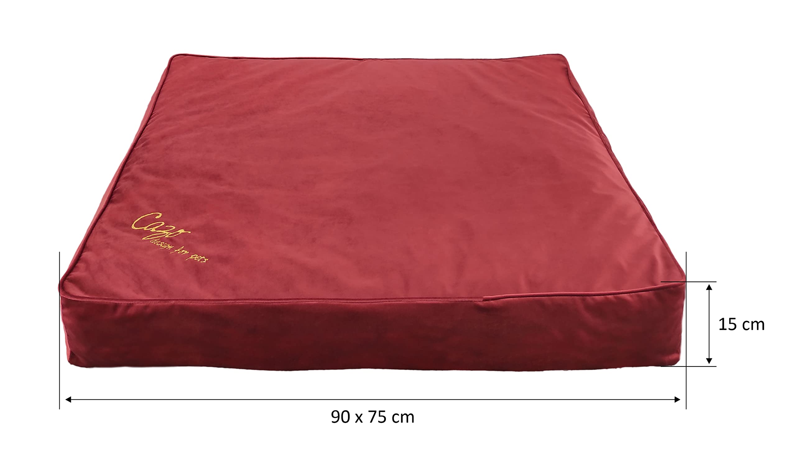 Bett Matratze CAZO Milan für Hund oder Katze 90 x 75 x 15 cm, Größe L, Burgund, L4005/C