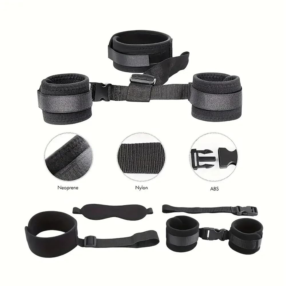 Kit de ejercicios de yoga de nylon negro, collar ajustable, ejercicios para manos y cuello