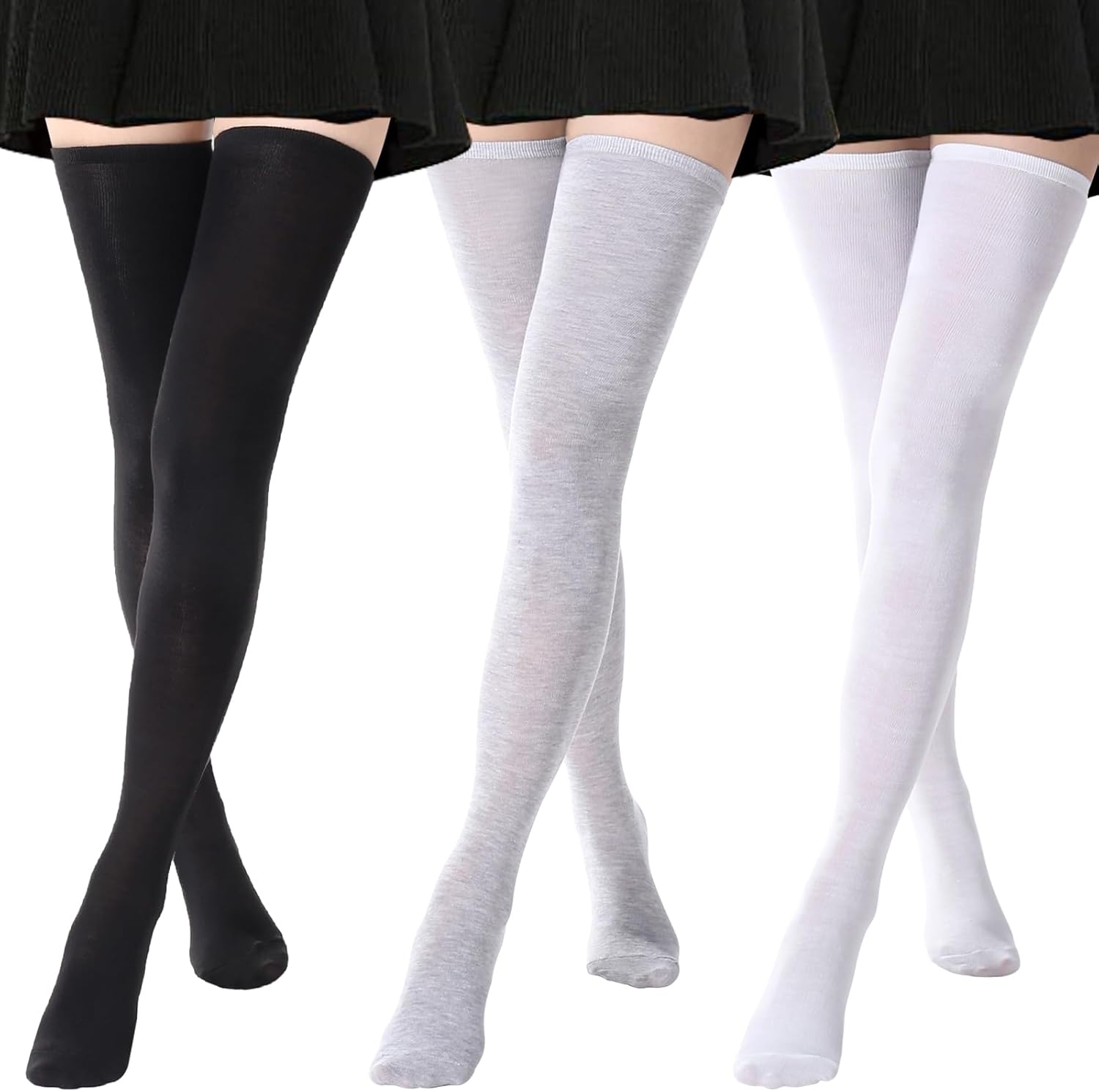 Extra Long Thigh High Socks for Women Striped Over Knee Thigh Socks Long Boot Thigh High Stockings Leg Warmers