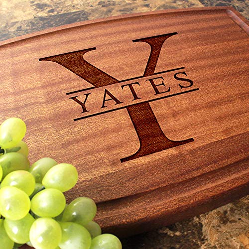 Straga - Engraved Cutting Boards For Personalized Gifts, Practical Wedding Gifts And Keepsakes, Customize Your Wood Board, Style And Design (Monogram Name Design No.201) #TOP4