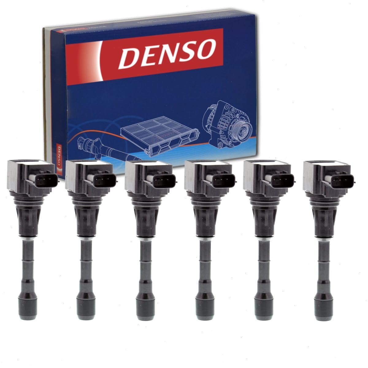 6 pc DENSO Direct Ignition Coils compatible with Nissan Pathfinder 3.5L V6 2013-2019