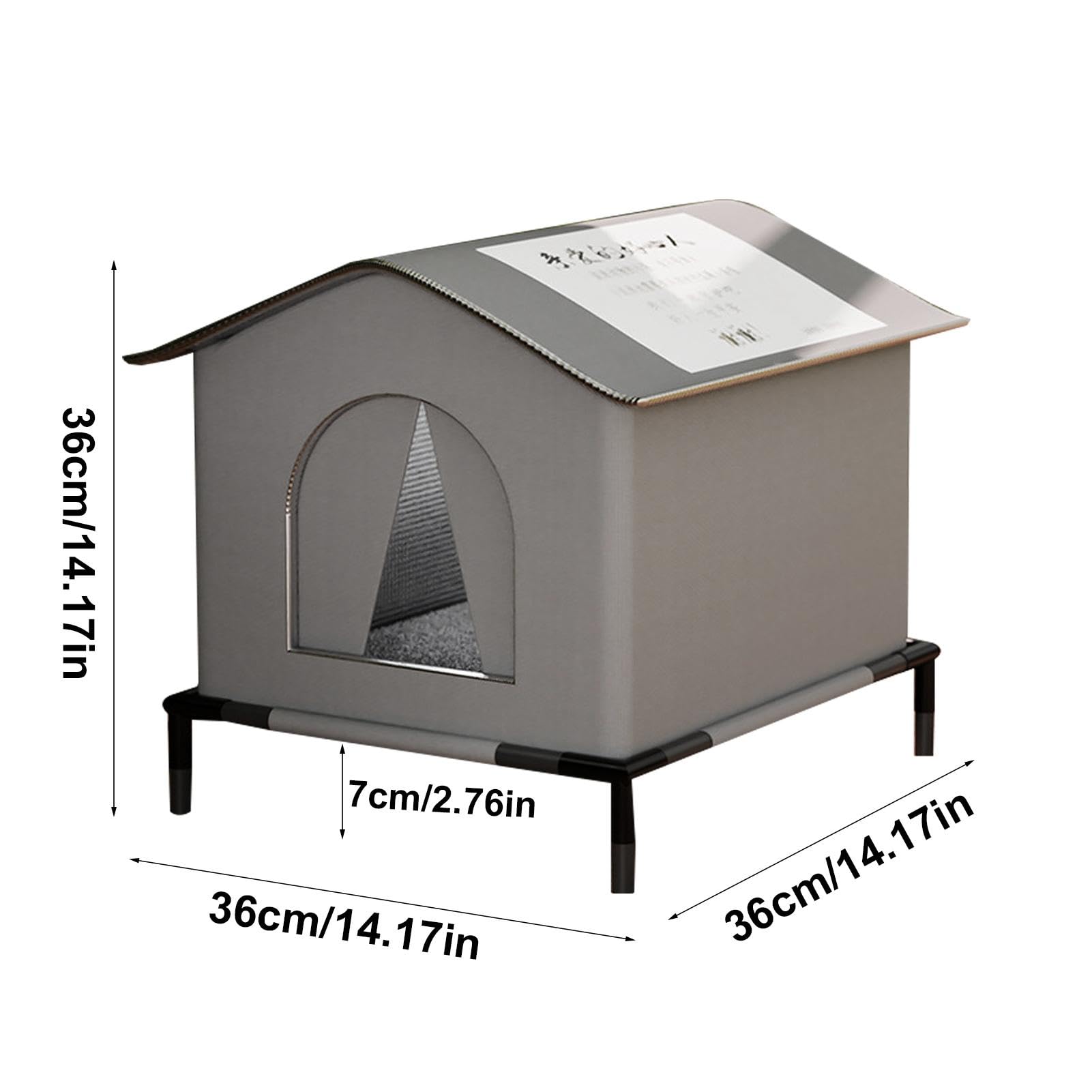 Amazon | 屋外猫用高床式キャットハウス、冬用の屋外用耐候性野良猫