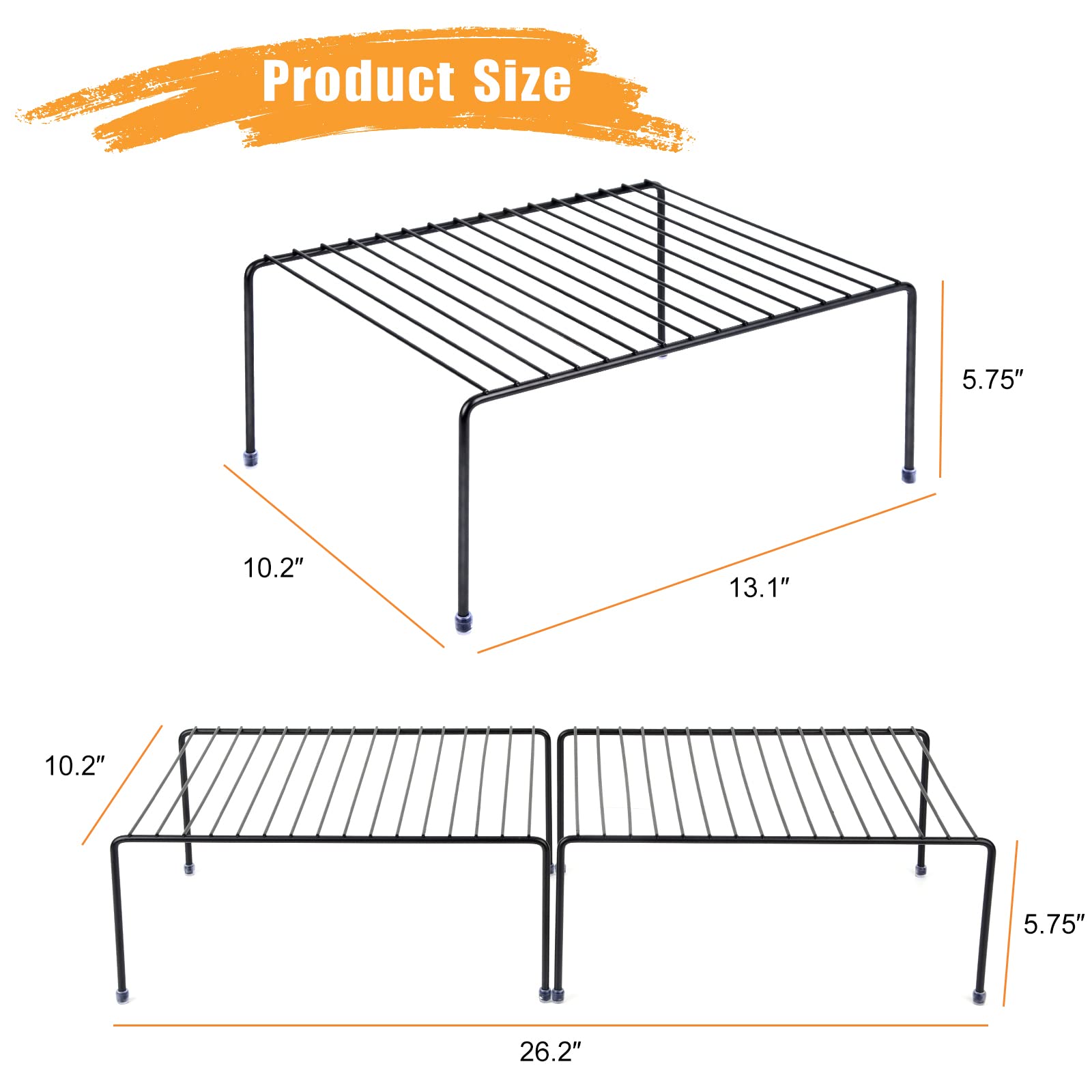 Scaffale portaoggetti medio (30 x 30 cm), scaffale da cucina, bancone da cucina e ripiano per armadietti, organizer per cucina, frigorifero, armadietto, armadio da bagno, nero (nero, 4)