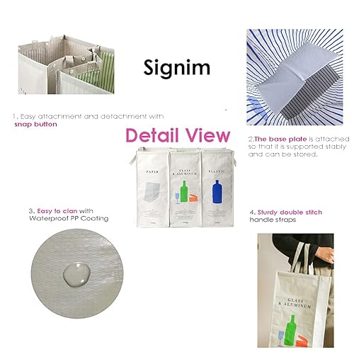 Miniatura 2 de 216 bolsas separadas de basura de reciclaje para cocina, hogar, reciclaje, basura, clasificación, organizador, cestas impermeables, contenedor de