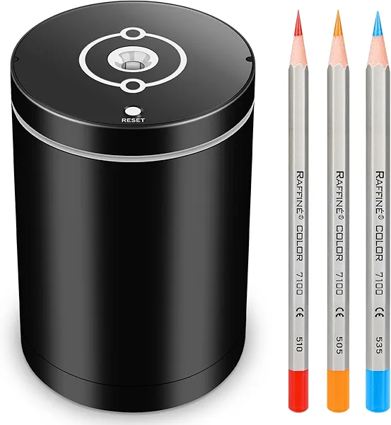 Fully Automatic Electric Pencil Sharpener,Rechargeable Smart Pencil Sharpener.Suitable for No. 2/Colored Pencils (6-8 mm),Applicable to School/Classroom/Office/Home