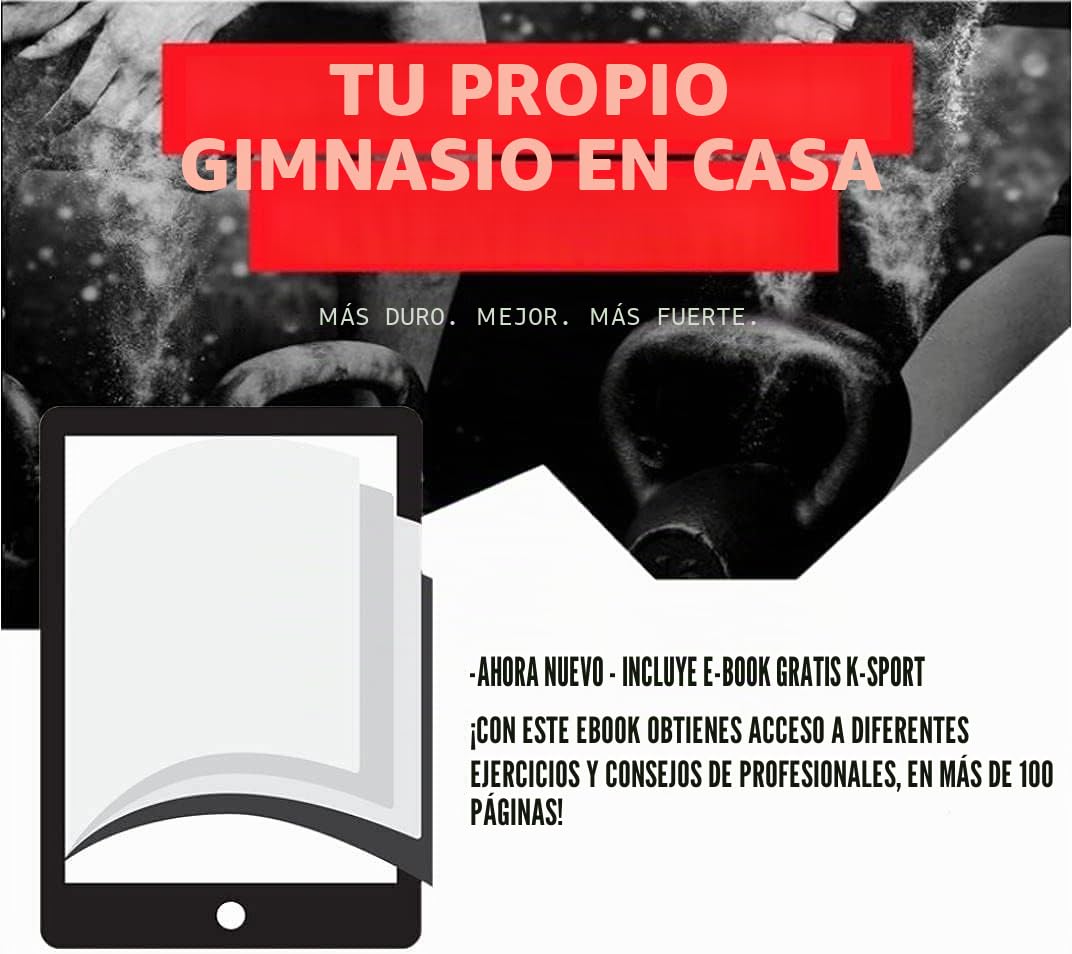 K-Sport: Soporte de peso de hasta 280 kg I soporte para discos de pesas con 5 barras de carga I soporte de entrenamiento para todos los discos de peso I dispositivos de fitness, incl. E-Book