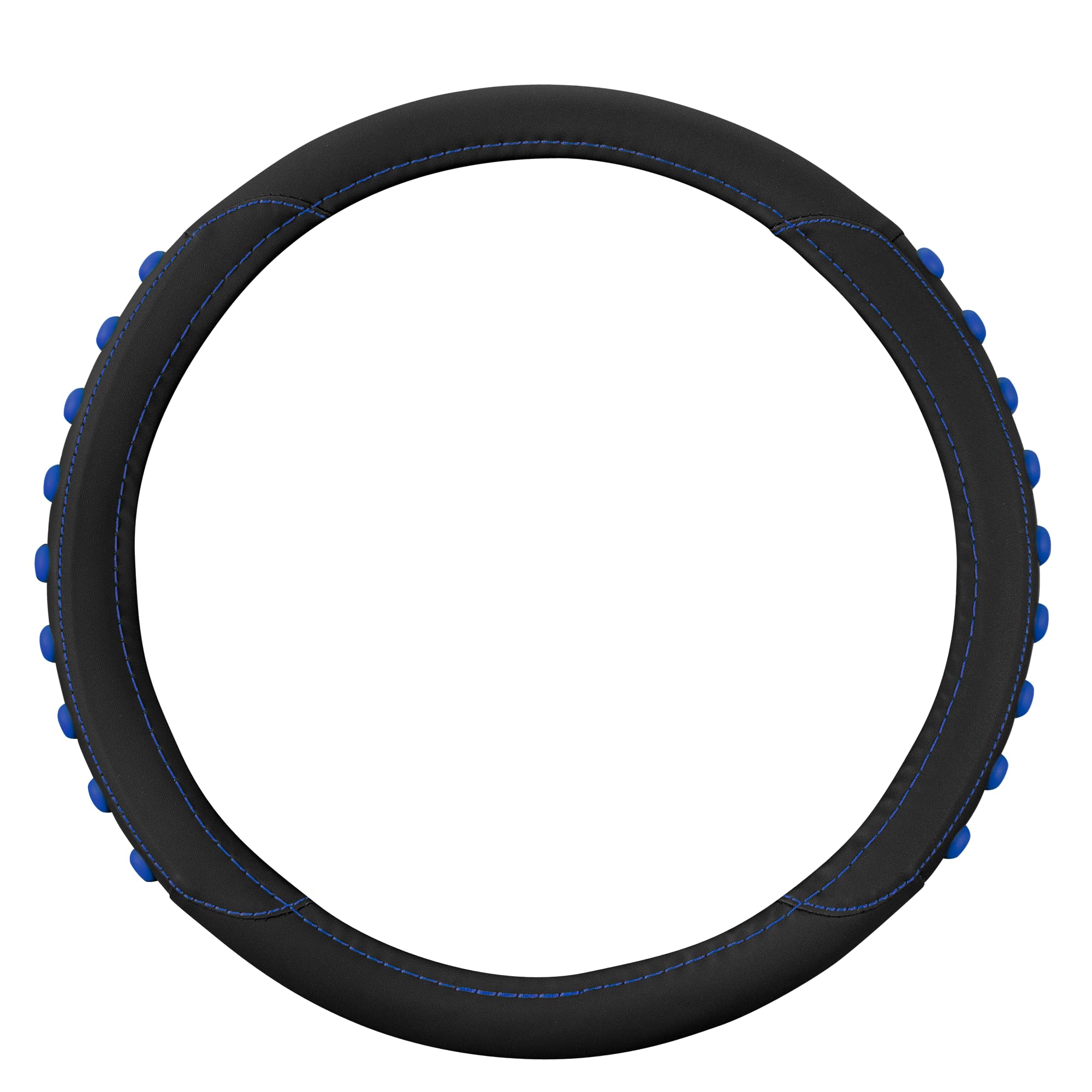 Photo 1 of Motor Trend FlexGrip Blue Steering Wheel Cover for Cars – Standard 15 inch Car Steering Wheel Cover