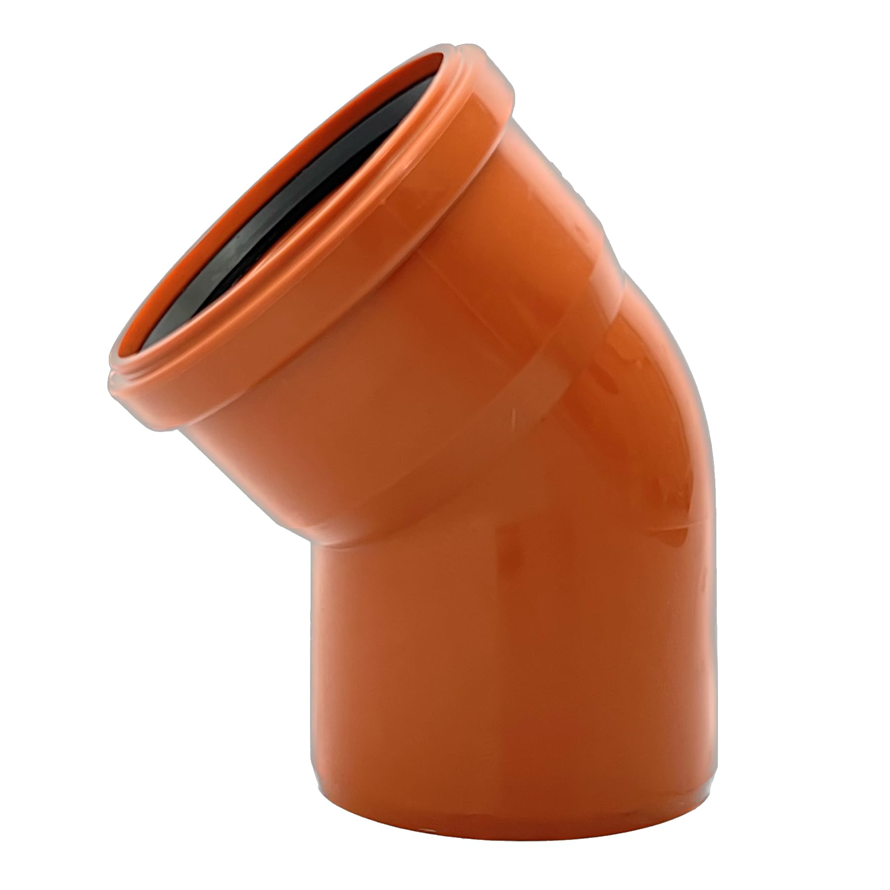 Kaczmarek Bow Kg Bogen Dn 110 45° Pvc-U Sn8 Angle | El With Seal | For External Drainage Systems | Rubber Seal | Waste Water Installation | Sewer Pipe System Waste Water Pipe