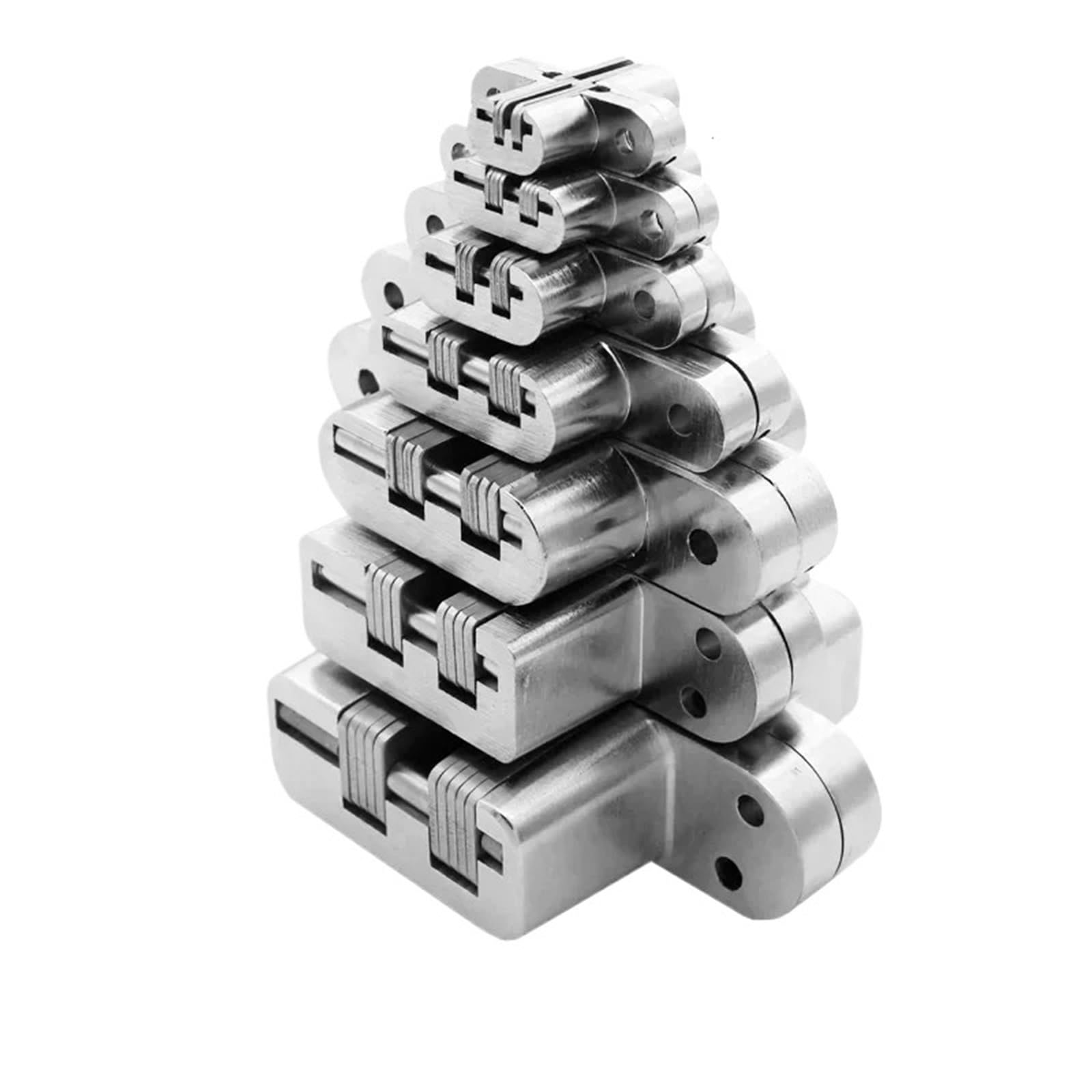 Kdhcvkz Number 3 1Pcs Hidden Hinge Stainless Steel Invisible 180 Degree Folding Built-In Door Hinge(Number 3)