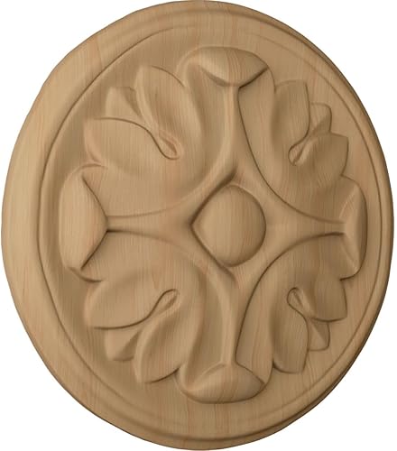 Miniatura 2 de Ekena Millwork ROS04X04RAAL Raymond Roseta redonda, 4 14 14 pulgadas de ancho x 4 14 14 pulgadas de alto x 12 "P, aliso