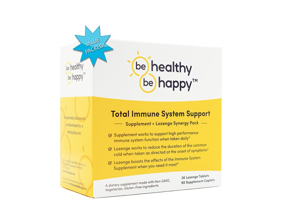 Be Healthy! Be Happy! Total Immune System Support Synergy Pack: Immune Health Pro - Micronutrient Daily Plus Immune Health Pro - Rescue Lozenge Cold Formula Value Pack