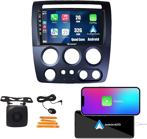 Kunfine Coche CarPlay Android Navegación Automática Estéreo GPS Radio Reverse Cámara Pantalla 9 "IPS Pantalla Táctil Headunit Tablet Pad Media
