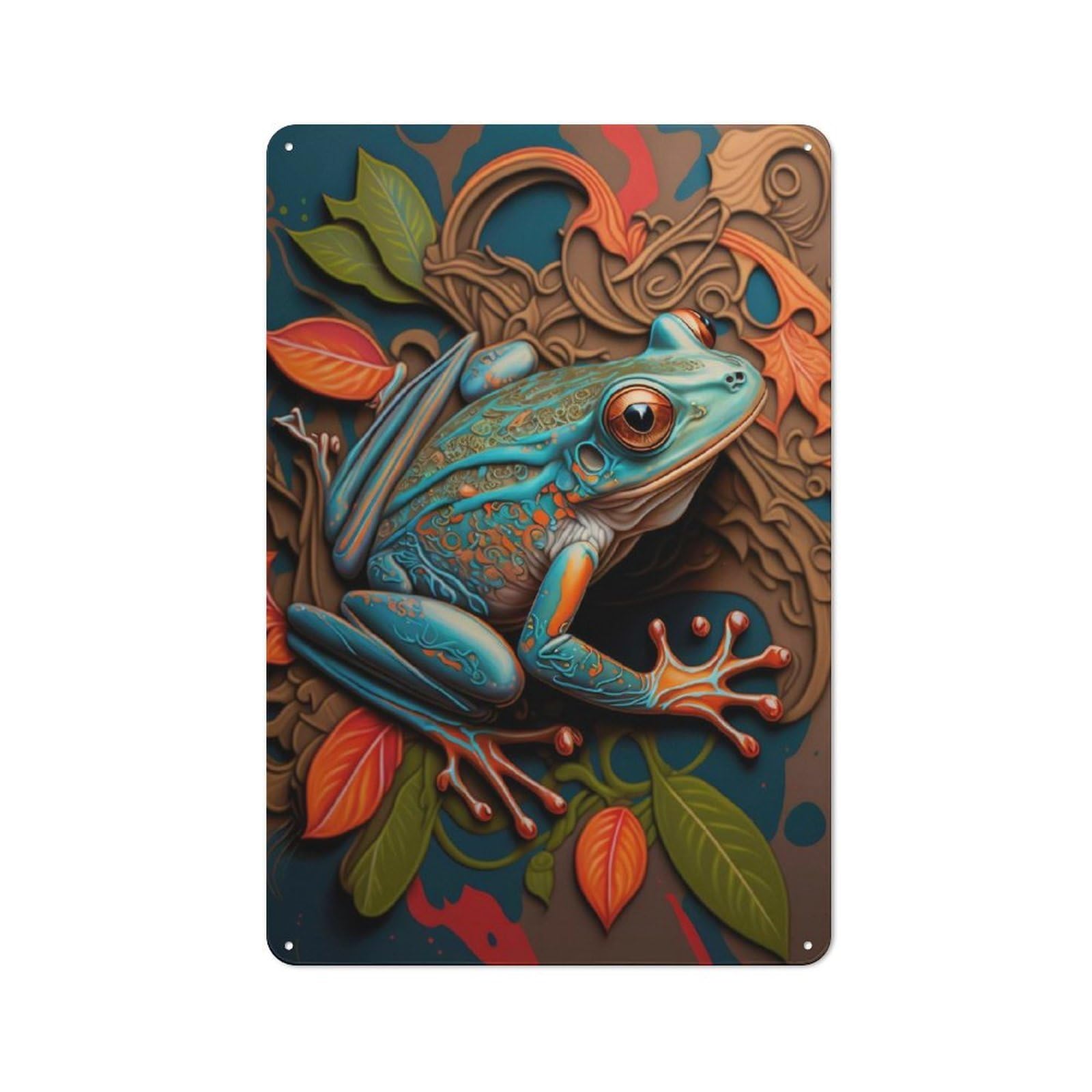 Junmoney The Little Jumping Frog For Man Cave Or Games Room, Retro Tin Sign 30X20cm, A Christmas Gift For People Styling Man Cave And Games Room