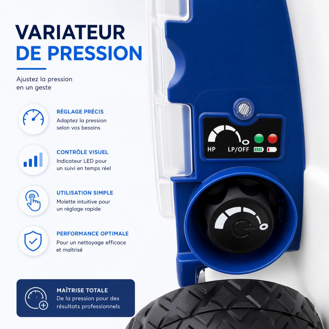 Pulvérisateur électrique Pro Sprayer OUTIWAX - 2 Batteries + Cloche de pulvérisation - Jet jusqu'à 10m à 13m - contenance 30L - 3 Buses Spray - Pulvérisateur électrique toiture Longue portée