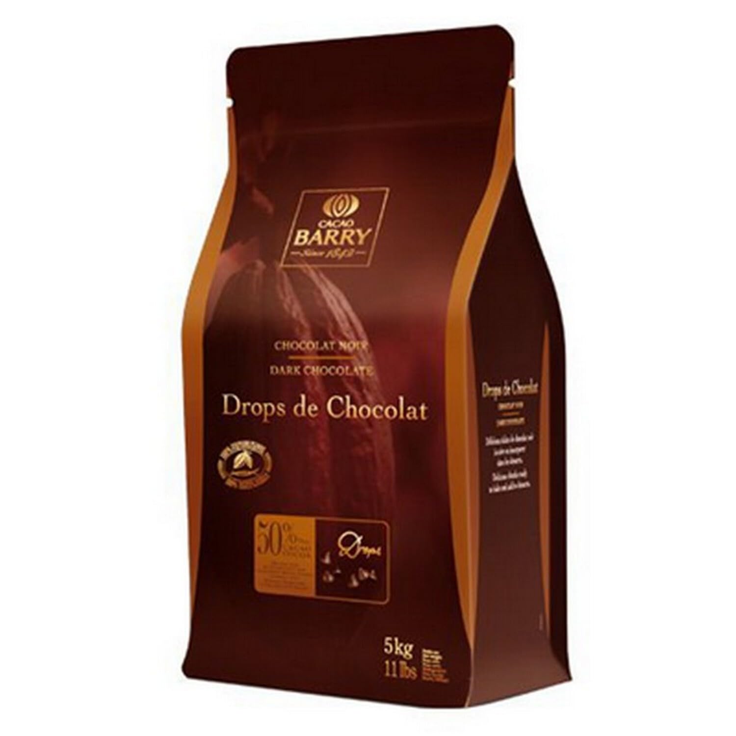 Cacao Barry Drops de chocolat noir 50% 5 kg