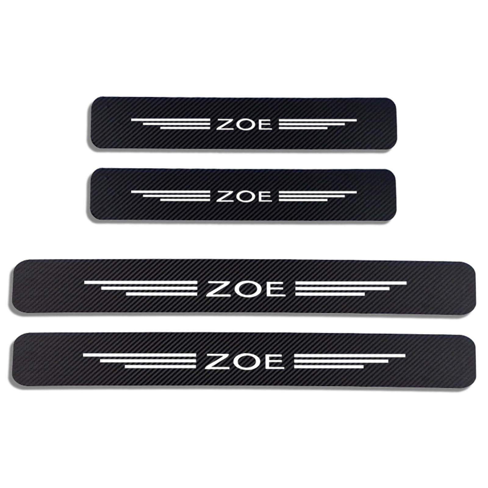 Klhywen White 4Pcs Car Carbon Fiber Door Sill Kick Plates, For Ren-Ault Zoe, Outer Door Sill Welcome Pedal Scuff Guard Threshold Plate Sticker Trim Protection Accessories,