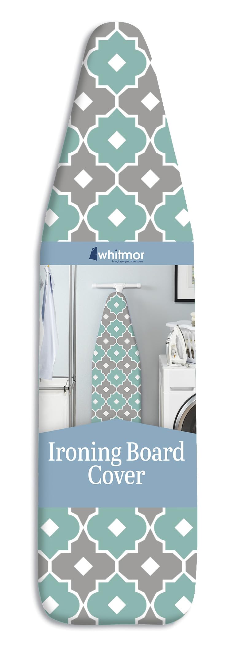 Whitmor Funda para Tabla de Planchar, algodón, Gris Turquesa Paragon, 53 x 14 Pulgadas