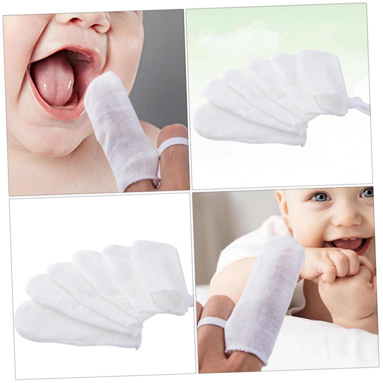 3sets Spazzolini Finger Per Spazzole Per Orale e Morbide Facile Utilizzare Regolabili Per Gengive e Latte