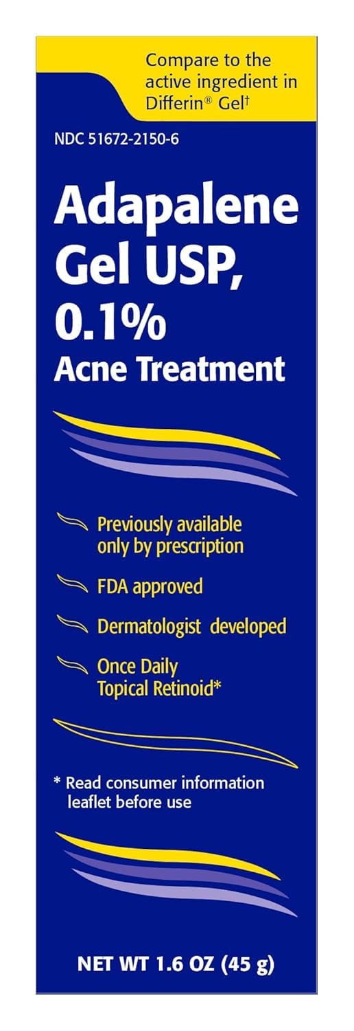 TARO Ohm Adapalene 0.1% USP Gel, Paraben Free, Retinoid 1.6oz
