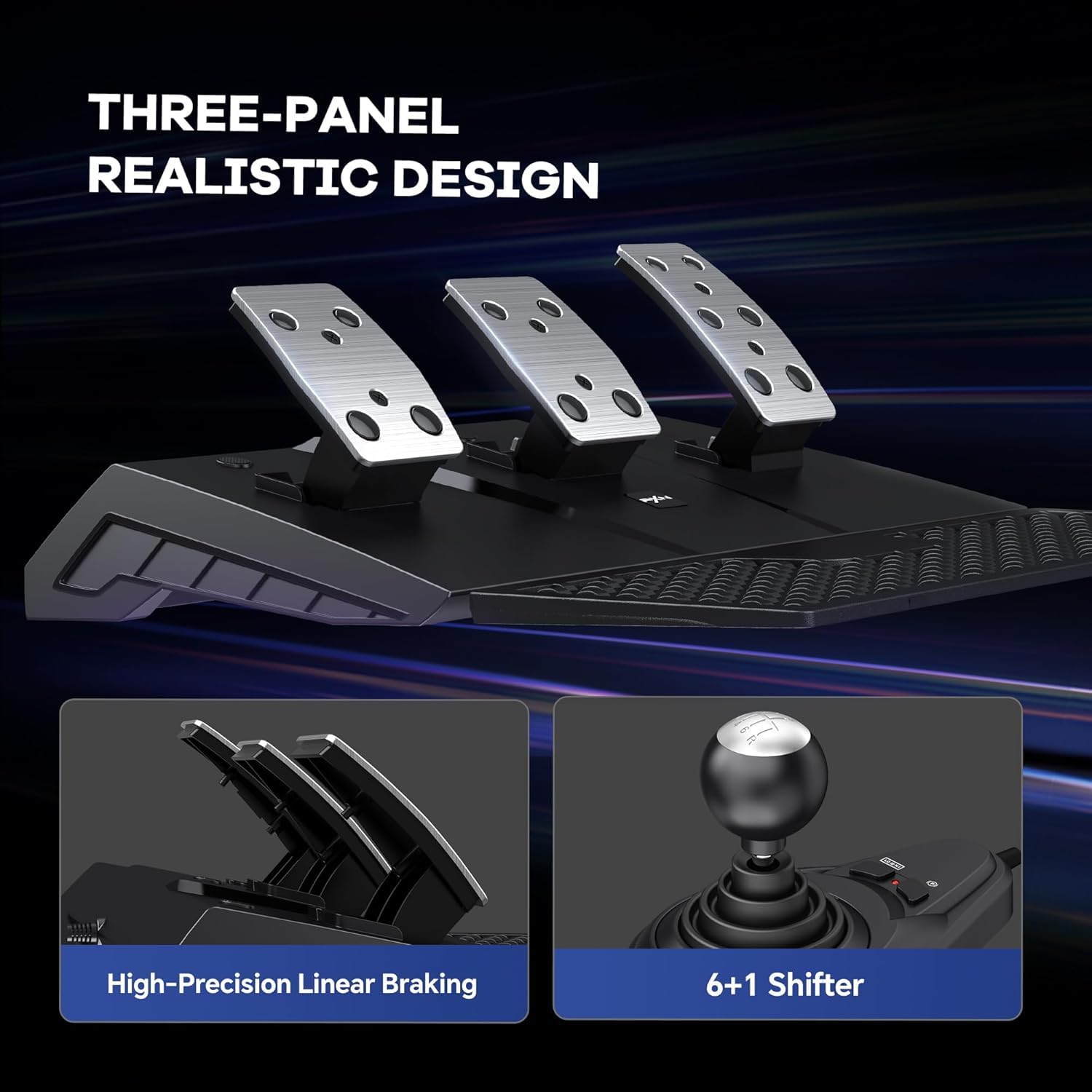 PXN V9 Gen2 - Volante de carreras con vibración de 270°/900° con cambio y pedal para PS4, PC, PS3, Xbox Series X|S, Xbox One