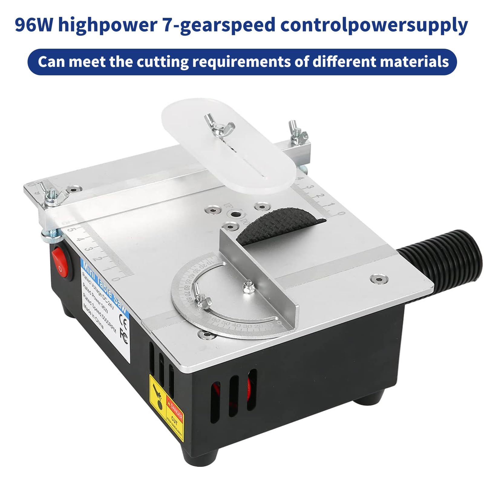Mini Scie Circulaire De Table Multifonctionnelle 96W 5000 Rpm Portable 7 Vitesses Table Saw Machine