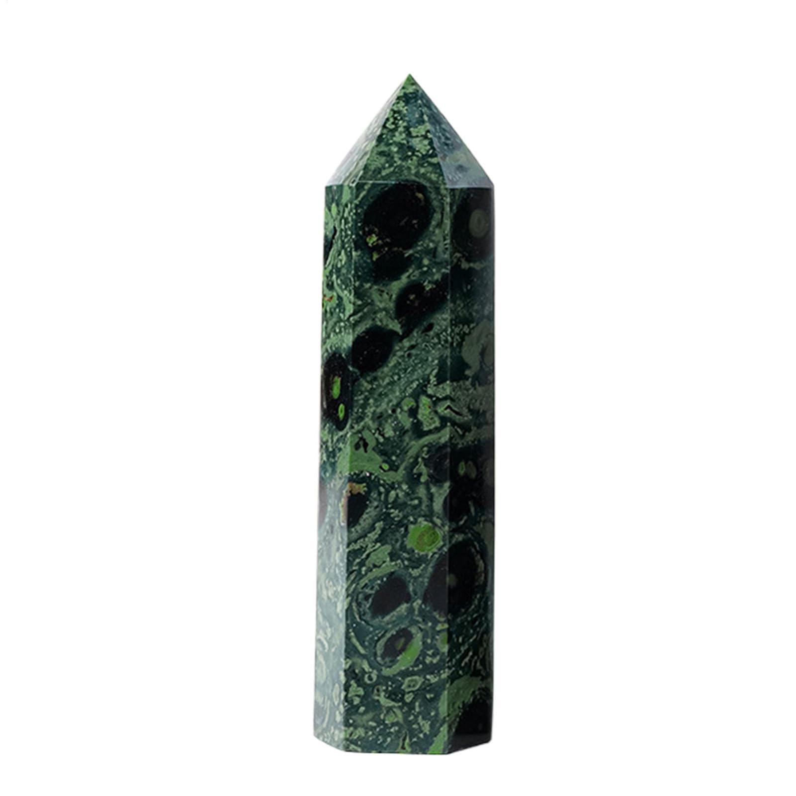 Natural Malachite Pillar - Art Object Rough Point Shape Office Decoration Energy Amplification Hand Polished Spiritual Furnishing