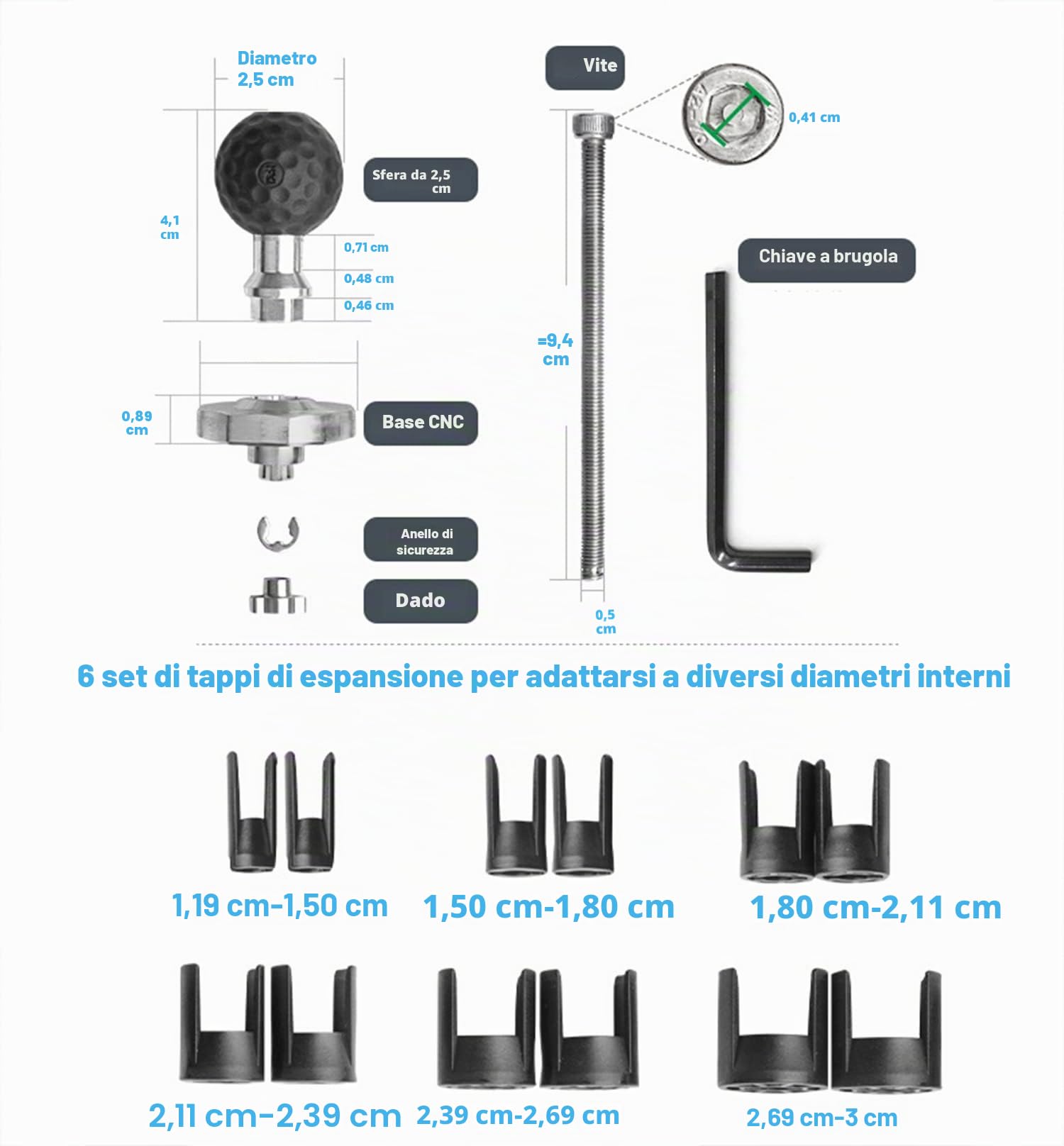 iMESTOU Supporto per Telefono a Forcella per Moto, Antifurto da 2,5 cm/1" con Braccio a Doppia Presa, Adatto a Componenti di Dimensioni RAM B Rotazione di 720° per Cellulari da 4,0"-7,0"