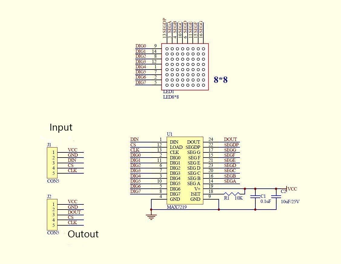 HALJIA Naadloze Cascadable 7219 PIC 8x8 Dot Matrix Display LED 5.5V Control Module Compatibel met Arduino HALJIA Naadloze Cascadable 7219 PIC 8x8 Dot Matrix Display LED 5.5V Control Module Compatibel met Arduino